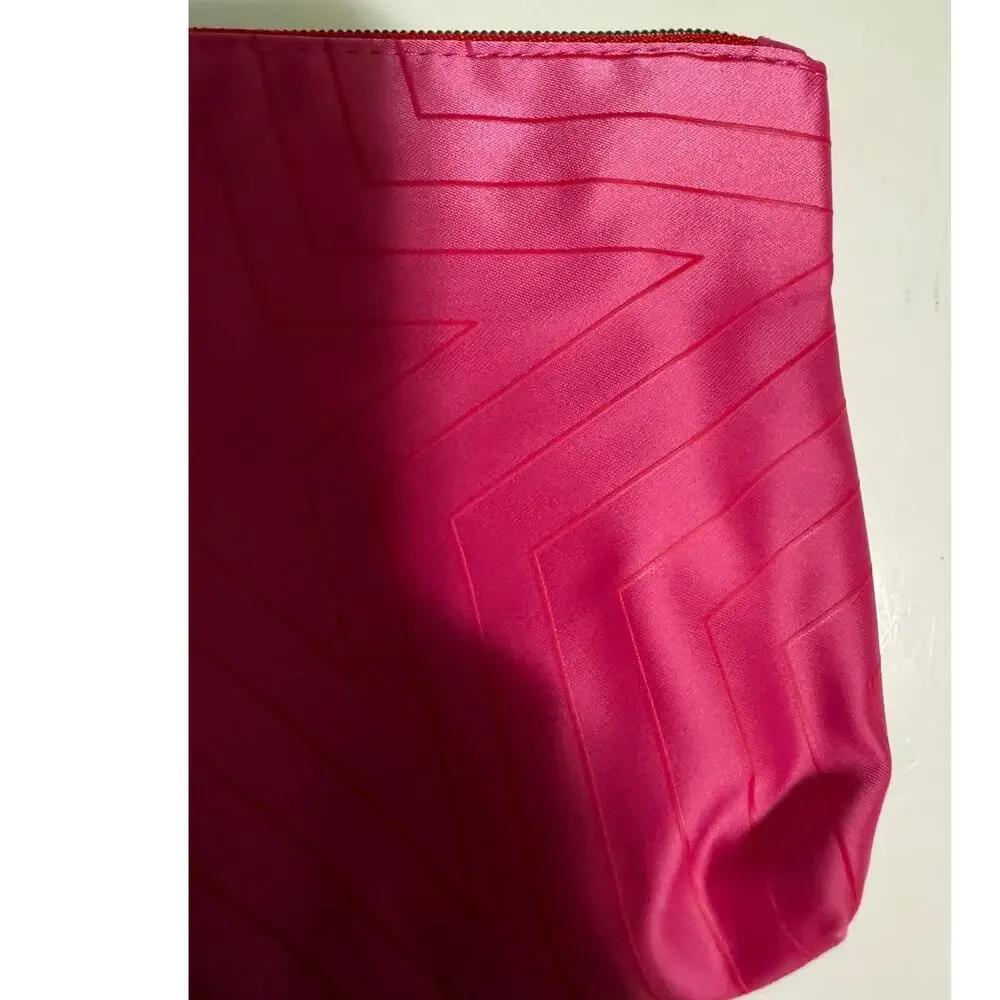 Estee Lauder Pink Star Pattern Clutch / Travel Pouch - Zip Closure